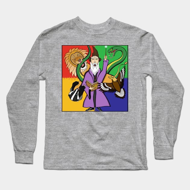 The Wizard and the Familiars Long Sleeve T-Shirt by Art of the Dan